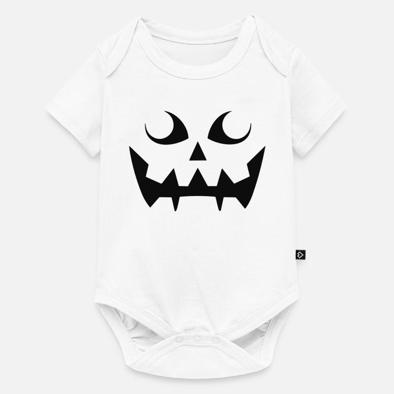Grim Pumpkin Face Pattern - Baby Premium short-sleeve bodysuit - white