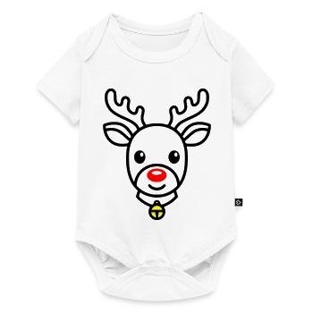 Renne mignon | Rudolph pour Noël - Body à manches courtes Premium Bébé - blanc - Devant