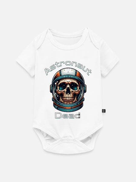 Astronaut Schädel im All - Baby Premium Kurzarmbody - Weiß