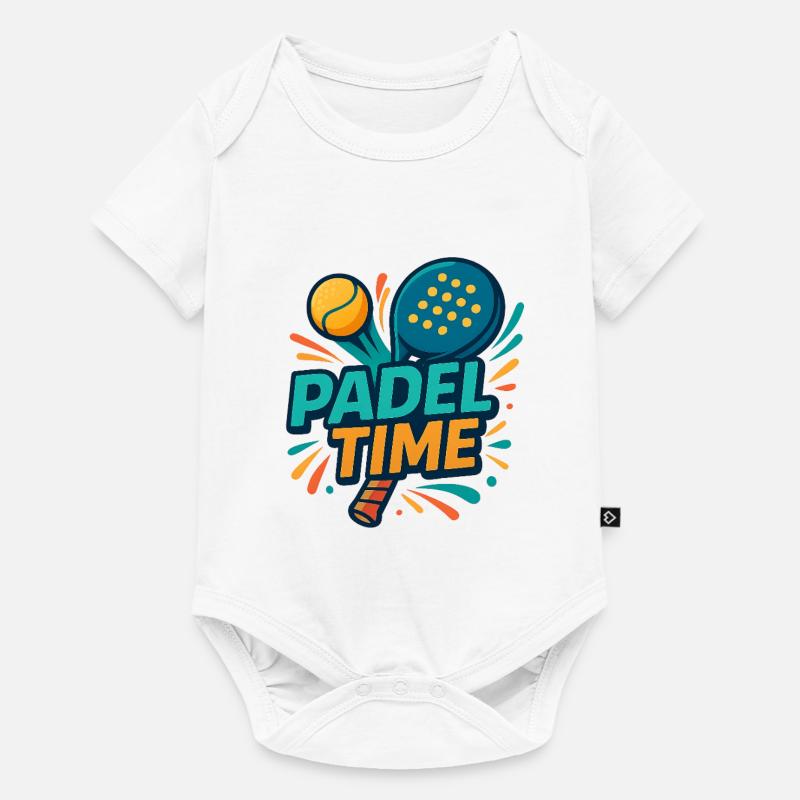 Explosion de couleurs du temps du Padel - Body à manches courtes Premium Bébé - blanc