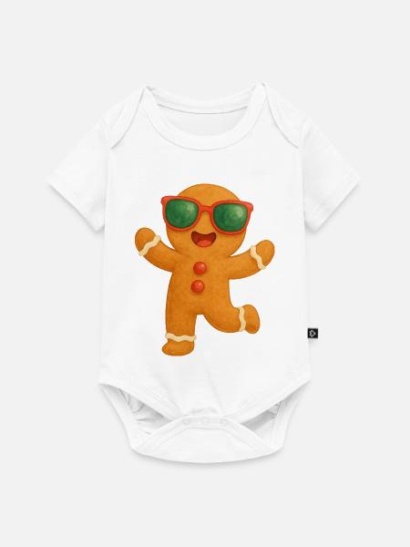 Sonnenbrillen-Gingerbread Spaß - Baby Premium Kurzarmbody - Weiß