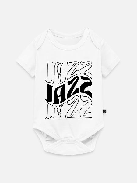 Kühnes Jazzmusik-Logo-Design - Baby Premium Kurzarmbody - Weiß