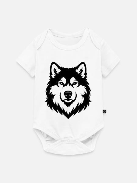 Alaskan Malamute schwaz - Baby Premium Kurzarmbody - Weiß