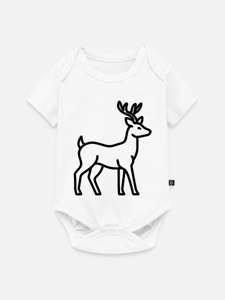 Hirsch - Baby Premium Kurzarmbody - Weiß