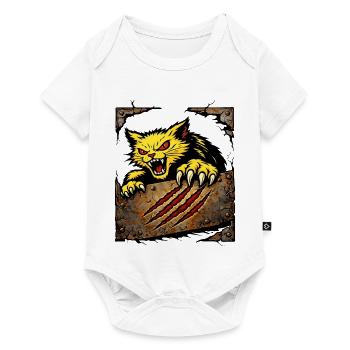Illustration des wilden Katzenkratzangriffs - Baby Premium Kurzarmbody - Weiß - Vorne