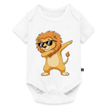 Cool Dabbing Lion Sunglasses Cartoon Art - Baby Premium short-sleeve bodysuit - white - Front