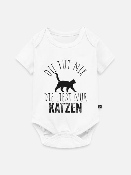 Schwarze Katzensilhouette im Gang - Baby Premium Kurzarmbody - Weiß