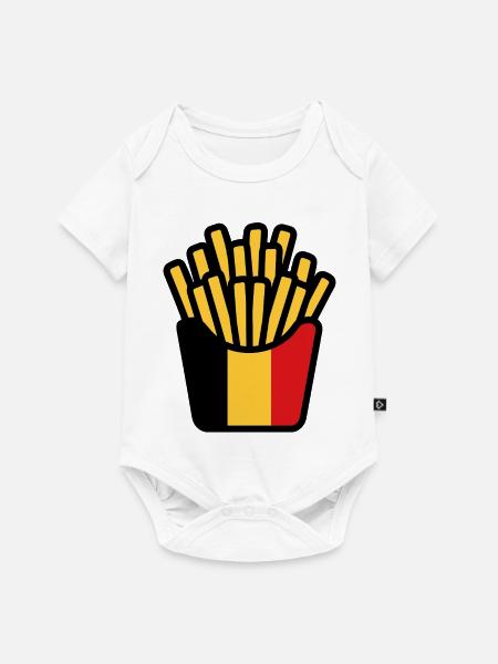 Pop-Art-Flaggenpommes - Baby Premium Kurzarmbody - Weiß