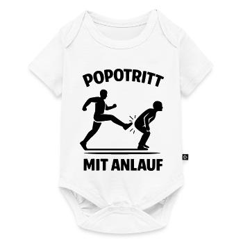 popotritt mit anlauf - Baby Premium Kurzarmbody - Weiß - Vorne