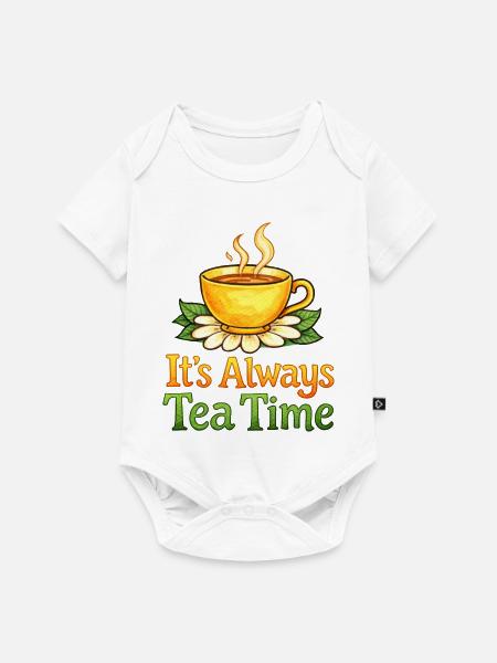 Always Tea Time Teetassen-Design - Baby Premium Kurzarmbody - Weiß