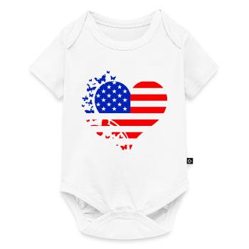 Heart US Flag - Baby Premium short-sleeve bodysuit - white - Front