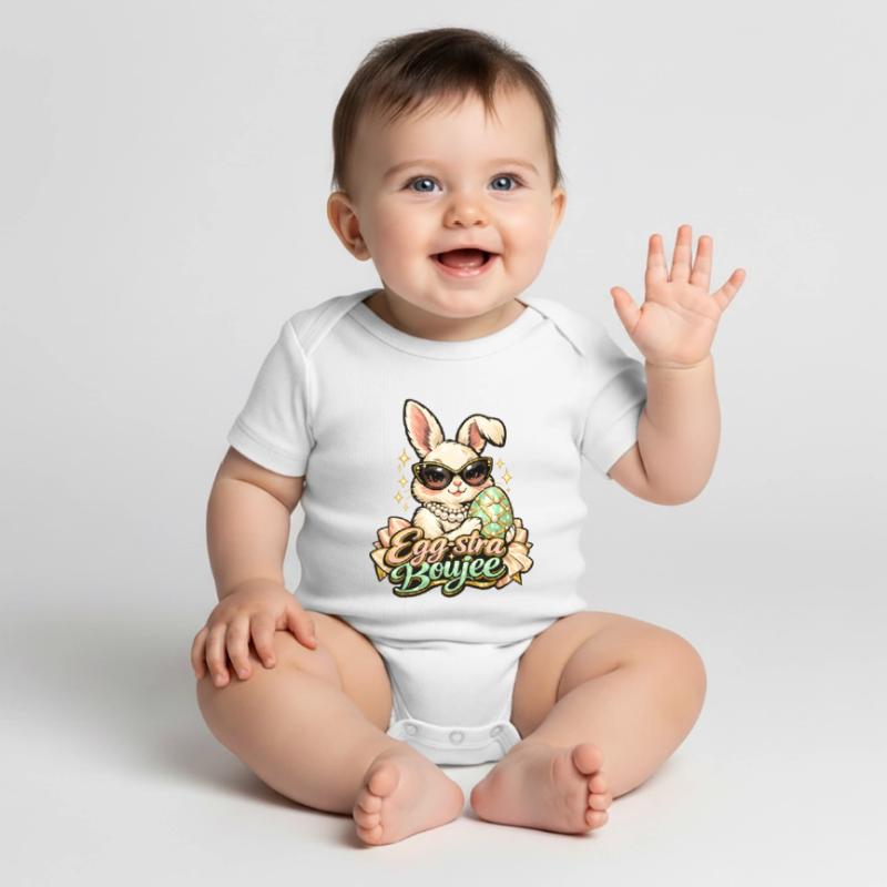 Egg-stra Boujee Easter Bunny Easter Baby Premium short-sleeve bodysuit