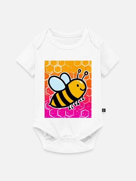 Biene - Baby Premium Kurzarmbody - Weiß