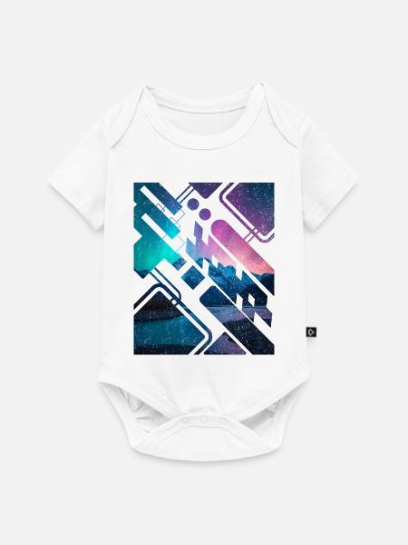 Geometrische Berg-Aurora - Baby Premium Kurzarmbody - Weiß