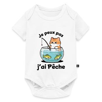 Chat pêcheur dans l'aquarium - Body à manches courtes Premium Bébé - blanc - Devant