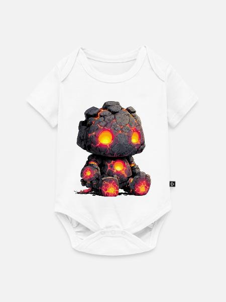 Lava Golem Steinheld Kind - Baby Premium Kurzarmbody - Weiß