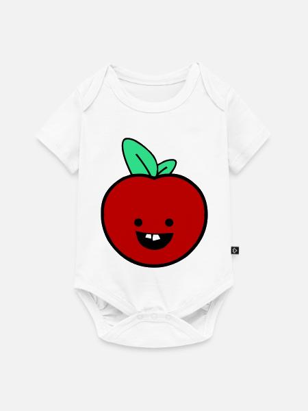Fröhlicher Apfel  - Baby Premium Kurzarmbody - Weiß