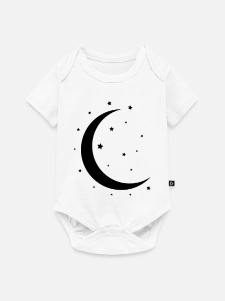 Halbmond und Sterne - Baby Premium Kurzarmbody - Weiß