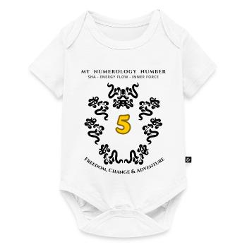 Numer_5 Symbol of the Energy of Freedom, Change and Adventure - Baby Premium short-sleeve bodysuit - white - Front