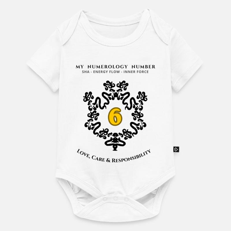 Numéro 6 Symbole d’amour, de soin et de responsabilité - Body à manches courtes Premium Bébé - blanc