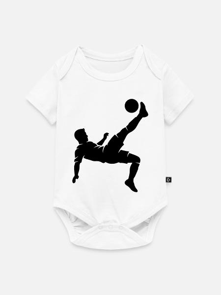 Fussballer Fallrückzieher - Baby Premium Kurzarmbody - Weiß