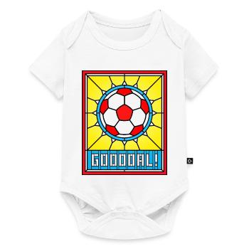 Stained Glass Soccer Ball Emblem - Baby Premium short-sleeve bodysuit - white - Front