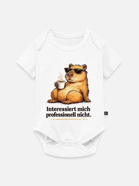 Sonnenbrillen-Meerkat mit Kaffee - Baby Premium Kurzarmbody - Weiß
