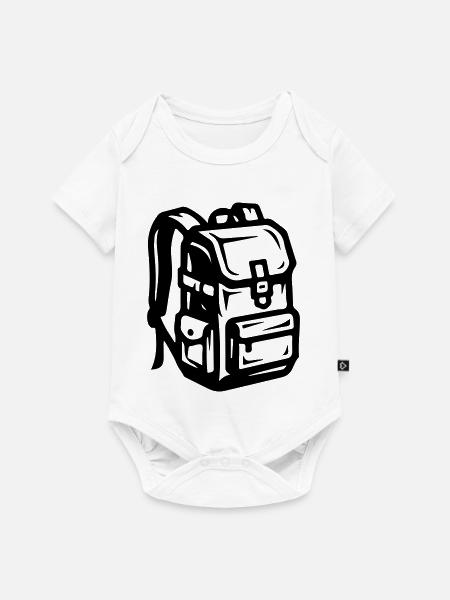 Rucksack Symbol Camping Travel - Baby Premium Kurzarmbody - Weiß