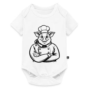 Chef Pig - Baby Premium Kurzarmbody - Weiß - Vorne
