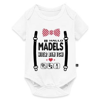 Hallo Mädels Hier bin ich Babysprüche Lustig - Baby Premium Kurzarmbody - Weiß - Vorne
