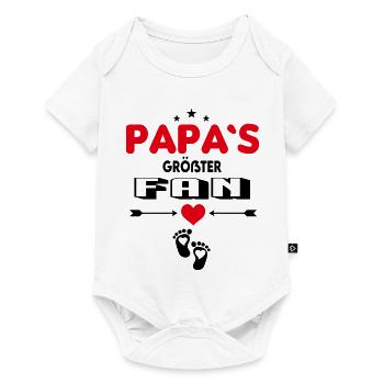 Bester Papa Größter Fan Babysprüche Familie - Baby Premium Kurzarmbody - Weiß - Vorne