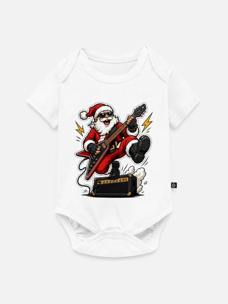 Santa Rock - Baby Premium Kurzarmbody - Weiß
