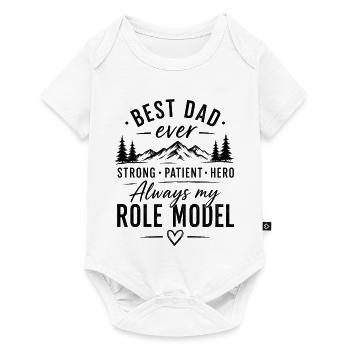 Bester Vater-Vorbild in den Bergen - Baby Premium Kurzarmbody - Weiß - Vorne