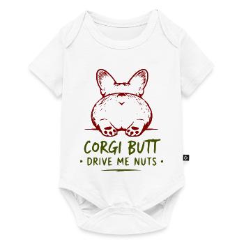 Chemise d’humour de fesses de corgi - Body à manches courtes Premium Bébé - blanc - Devant