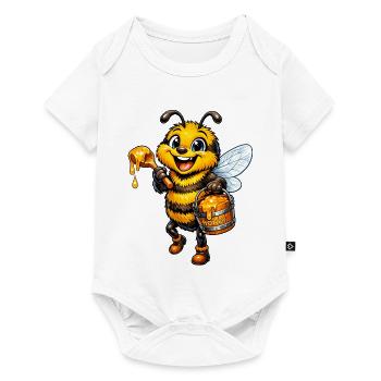 happy bee - Baby Premium short-sleeve bodysuit - white - Front