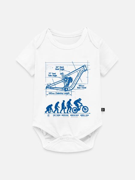 MTB Evolution Blueprint: Full Suspension Rahmen - Baby Premium Kurzarmbody - Weiß