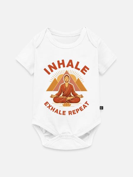 Einatmen, ausatmen, wiederholen - Baby Premium Kurzarmbody - Weiß