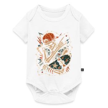 Skateur Skeleton Rocker Skateboard Vintage Halloween - Body à manches courtes Premium Bébé - blanc - Devant