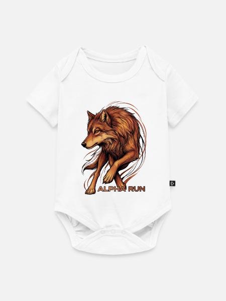 Wolf Alpha Run - Baby Premium Kurzarmbody - Weiß