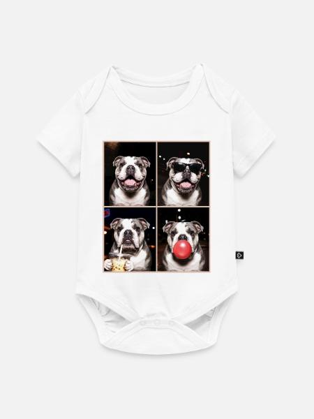 Hunde Bulldog Hund - Baby Premium Kurzarmbody - Weiß