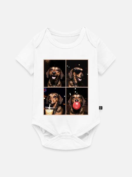 Hunde Dackel Hund - Baby Premium Kurzarmbody - Weiß