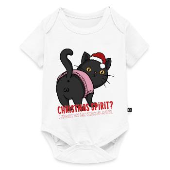 Lustiges Weihnachts-Katzen-Spaß Geist-Wortspiel - Baby Premium Kurzarmbody - Weiß - Vorne