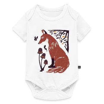 Herbstfuchs im Pilzwald - Baby Premium Kurzarmbody - Weiß - Vorne
