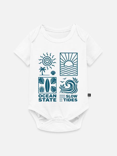 Sonnenuntergang am Ozean Muster - Baby Premium Kurzarmbody - Weiß