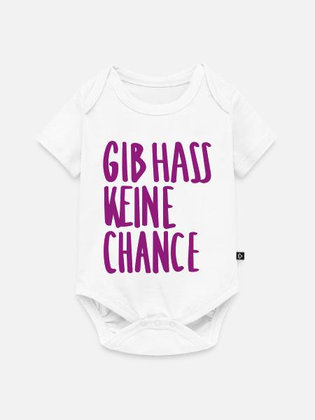Gib Hass Keine Chance - Baby Premium Kurzarmbody - Weiß