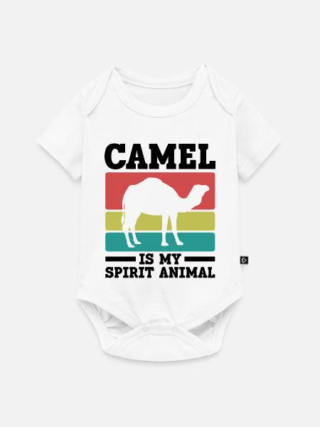 Kamel Seelentier Retro - Baby Premium Kurzarmbody - Weiß