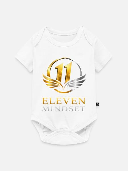 11 Mindset Flügel Logo - Baby Premium Kurzarmbody - Weiß