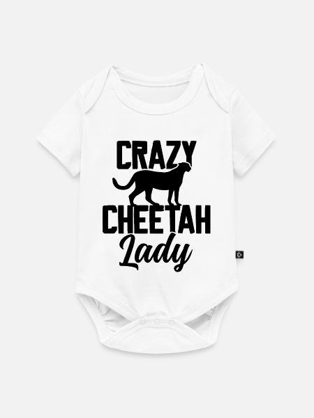 Crazy Cheetah Lady - Baby Premium Kurzarmbody - Weiß