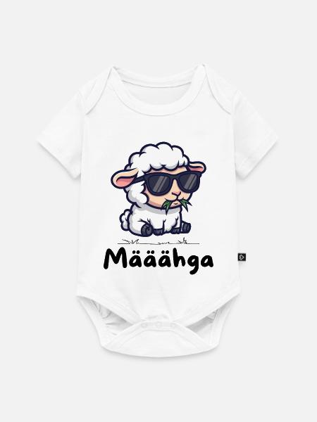 Määähga – Cooles Schaf mit Sonnenbrille - Baby Premium Kurzarmbody - Weiß
