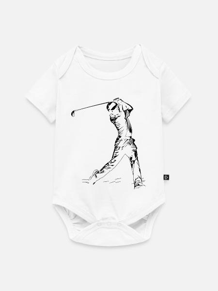 Golfliebhaber Zeichnung - Baby Premium Kurzarmbody - Weiß